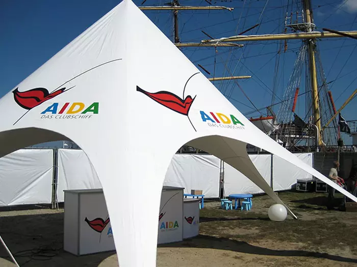 Aida-Sternzelt mit Schablonendruck